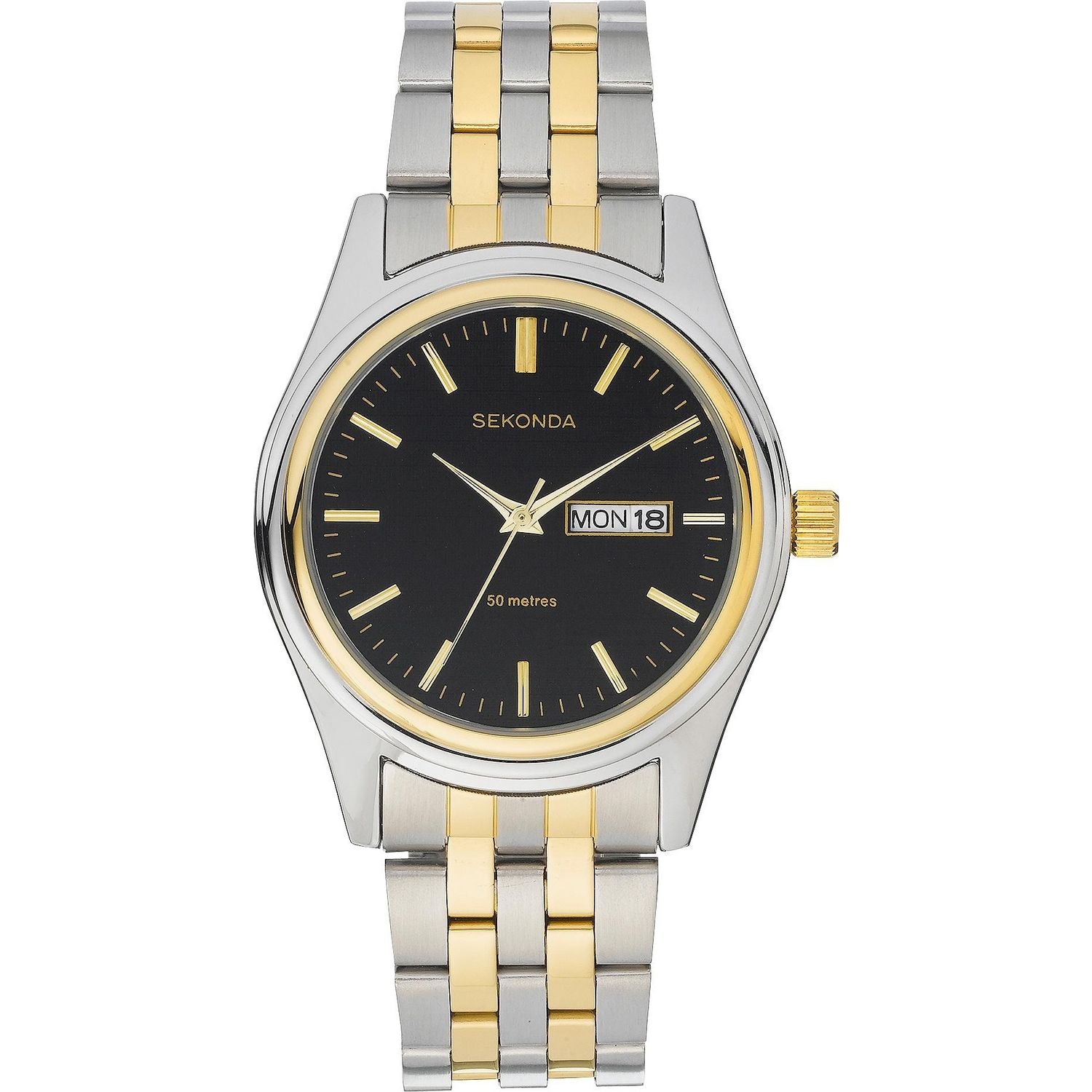 Sekonda men's two-tone stainless steel watch - British product