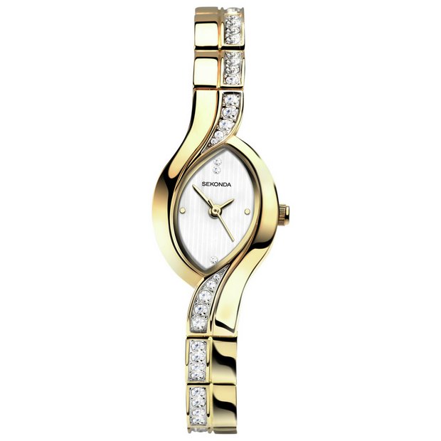 Sekonda ladies stone set bracelet watch - British product