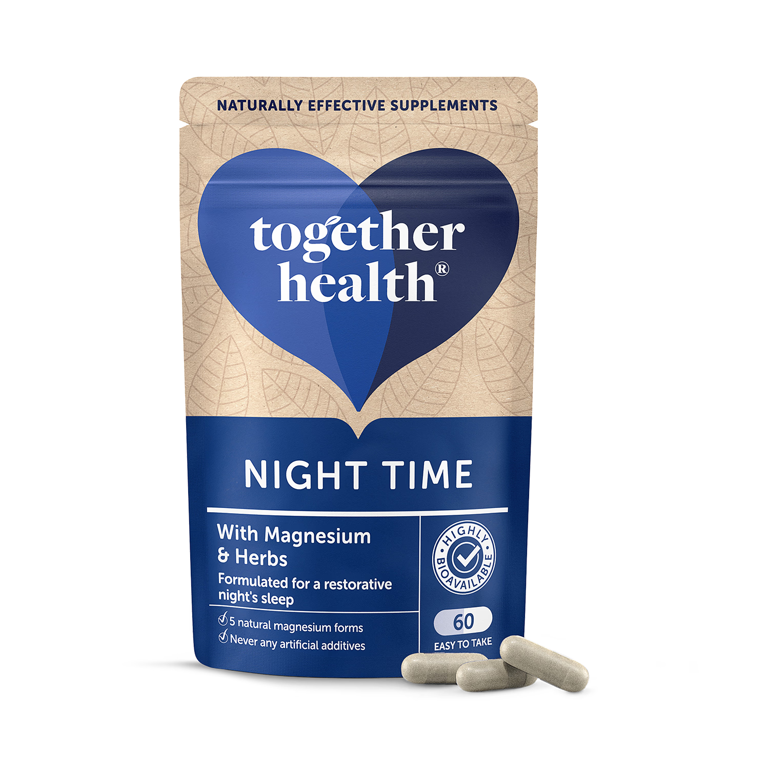 Night Time capsules 60 count marine magnesium supplement (British brand)