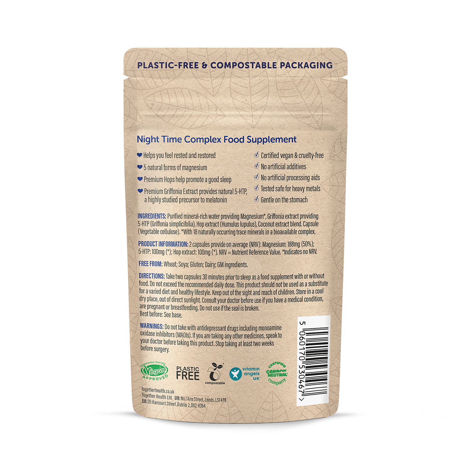 Night Time capsules 60 count marine magnesium supplement (British brand)