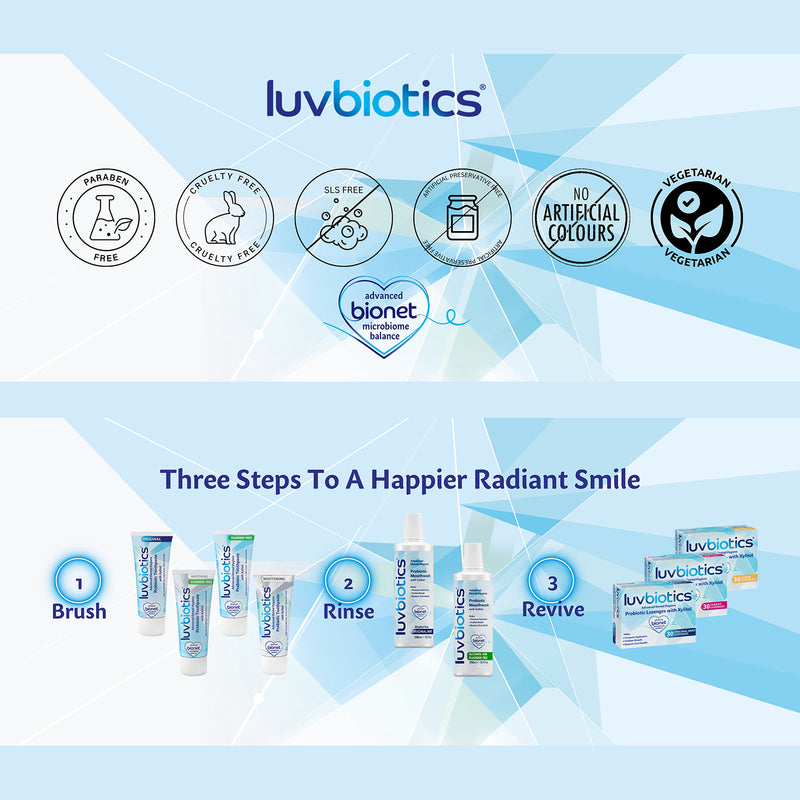 Luvbiotics dental lozenges lemon 3 pack (British brand)
