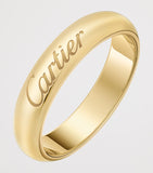 Cartier C de Cartier curved yellow gold wedding ring 4mm (British brand)
