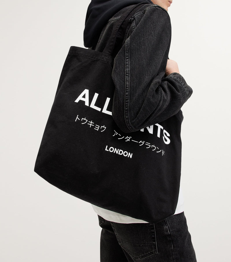 AllSaints Underground organic cotton tote bag, imported from the UK