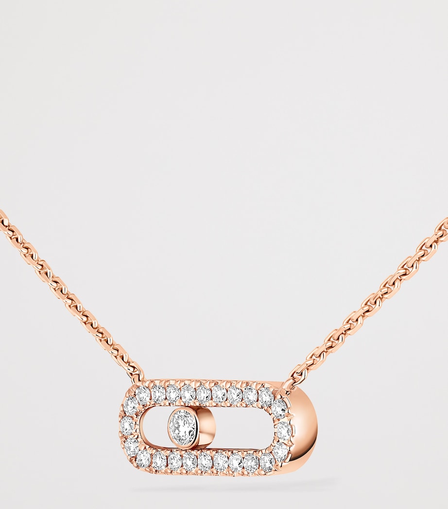 Messika Move Uno pink gold diamond necklace 0.22ct (British brand)
