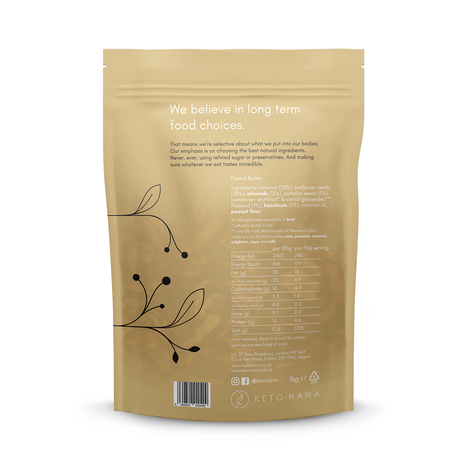 Keto Hana Peanut Keto Granola 1kg