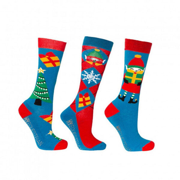 Hy Kids Jolly Elves Christmas Socks (Pack of 3) (8-12 Years)