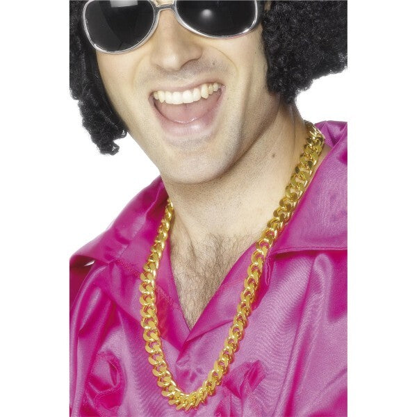 Smiffys bling neckchain gold large links (British brand)