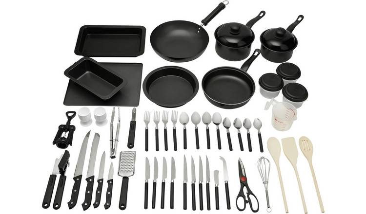Home Essentials non-stick kitchen starter set 50 piece, UK version