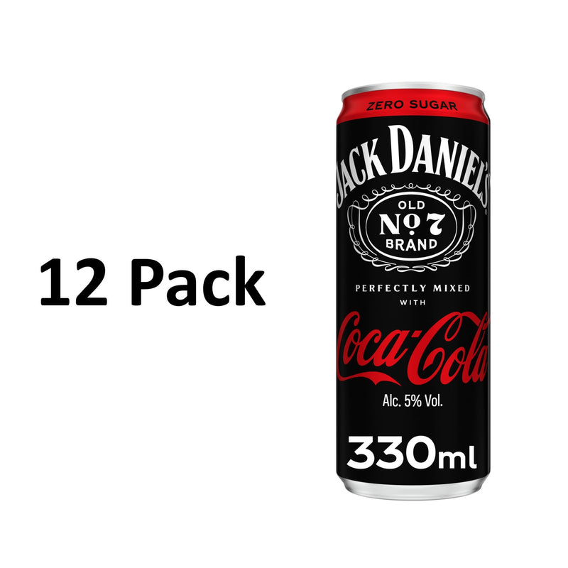 Jack Daniel's and Coca-Cola Zero ready mixed cans 330ml, UK version
