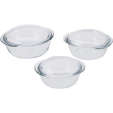 Pyrex 3 piece clear casserole set, imported from the UK