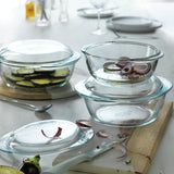 Pyrex 3 piece clear casserole set, imported from the UK