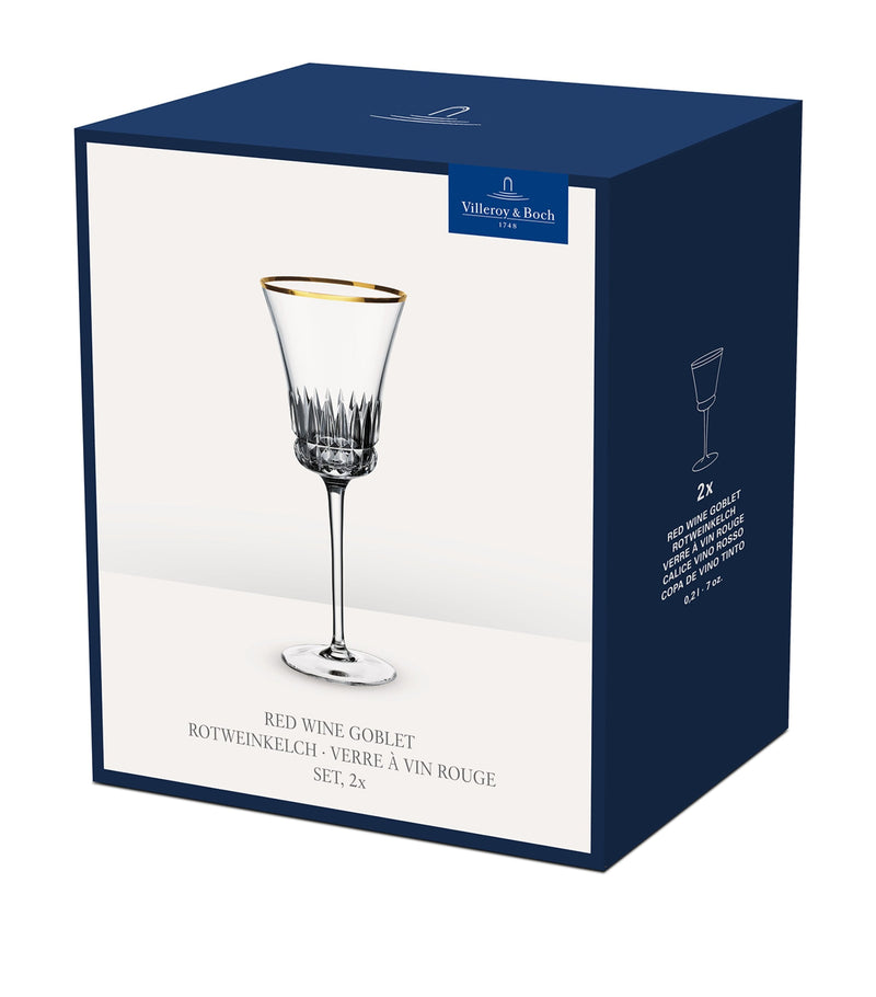 Villeroy & Boch Grand Royal Gold red wine glasses 200ml (British brand)