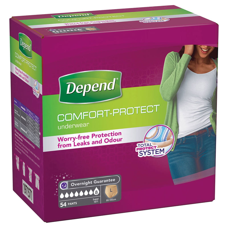 Depend women's incontinence underwear large 54 pack - British product