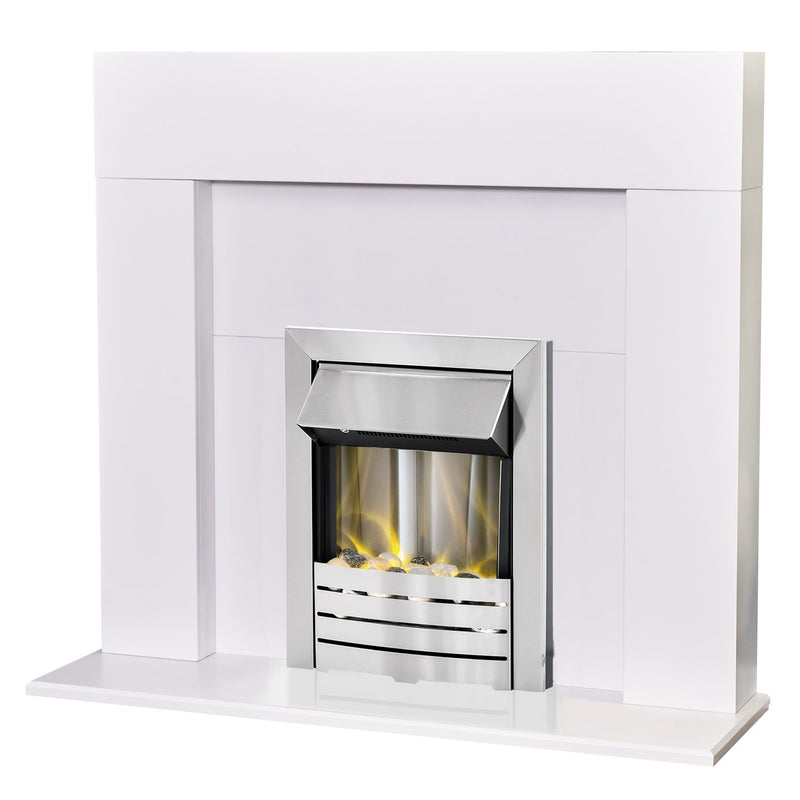 Adam Miami electric fire suite with Helios inset white - British product