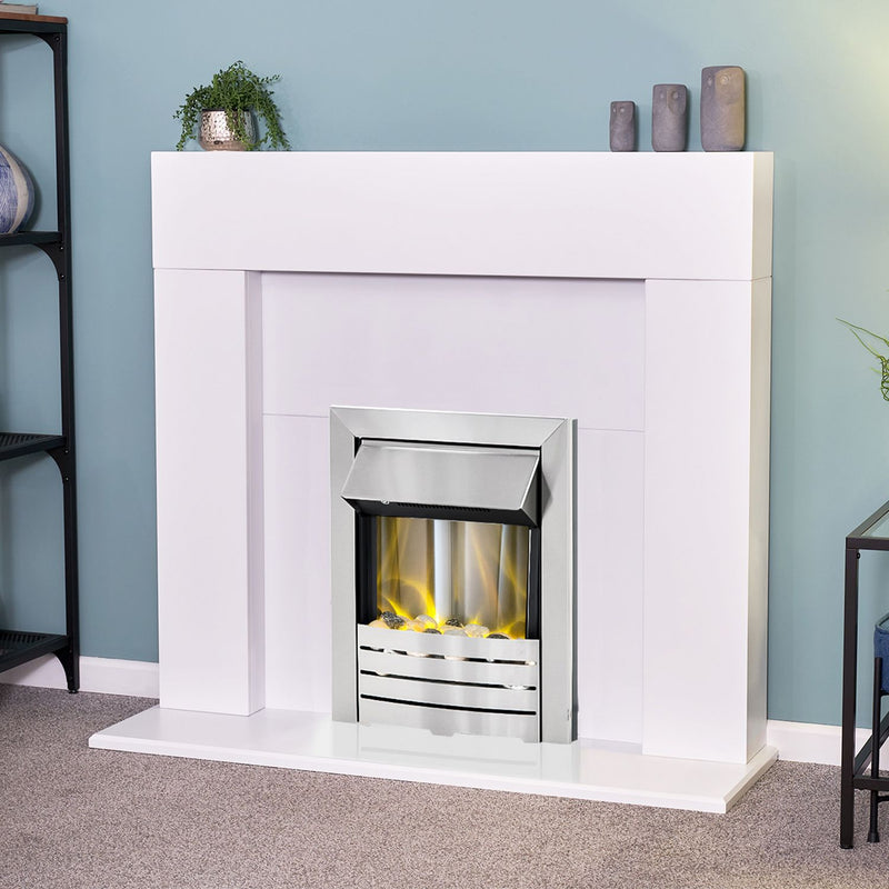 Adam Miami electric fire suite with Helios inset white - British product