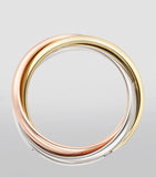 Cartier Trinity ring in tri-colour gold with diamonds (British brand)
