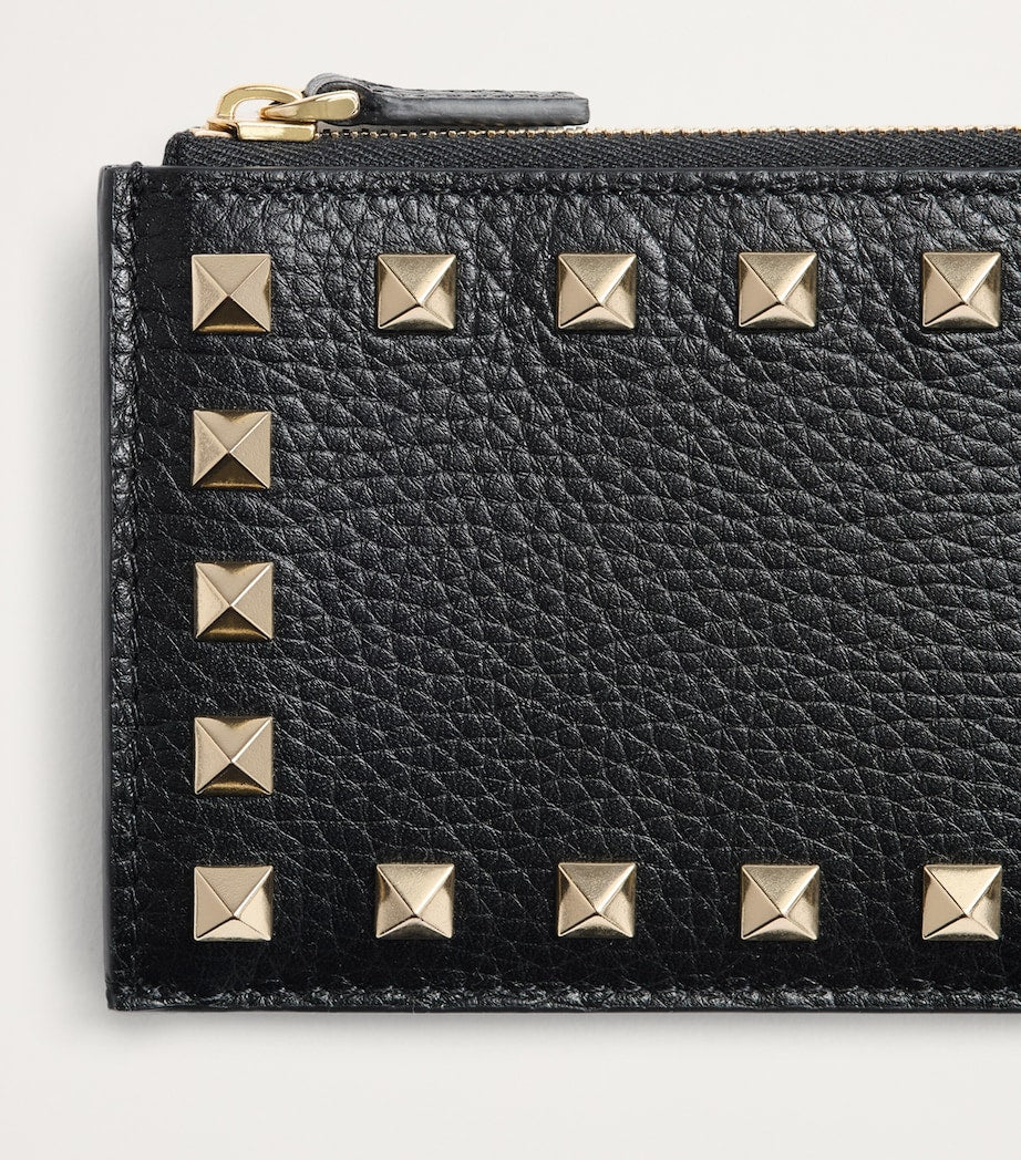 Valentino Garavani leather coin and card holder with Rockstud trim (British brand)