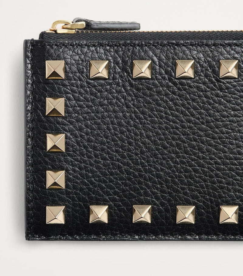 Valentino Garavani leather coin and card holder with Rockstud trim (British brand)