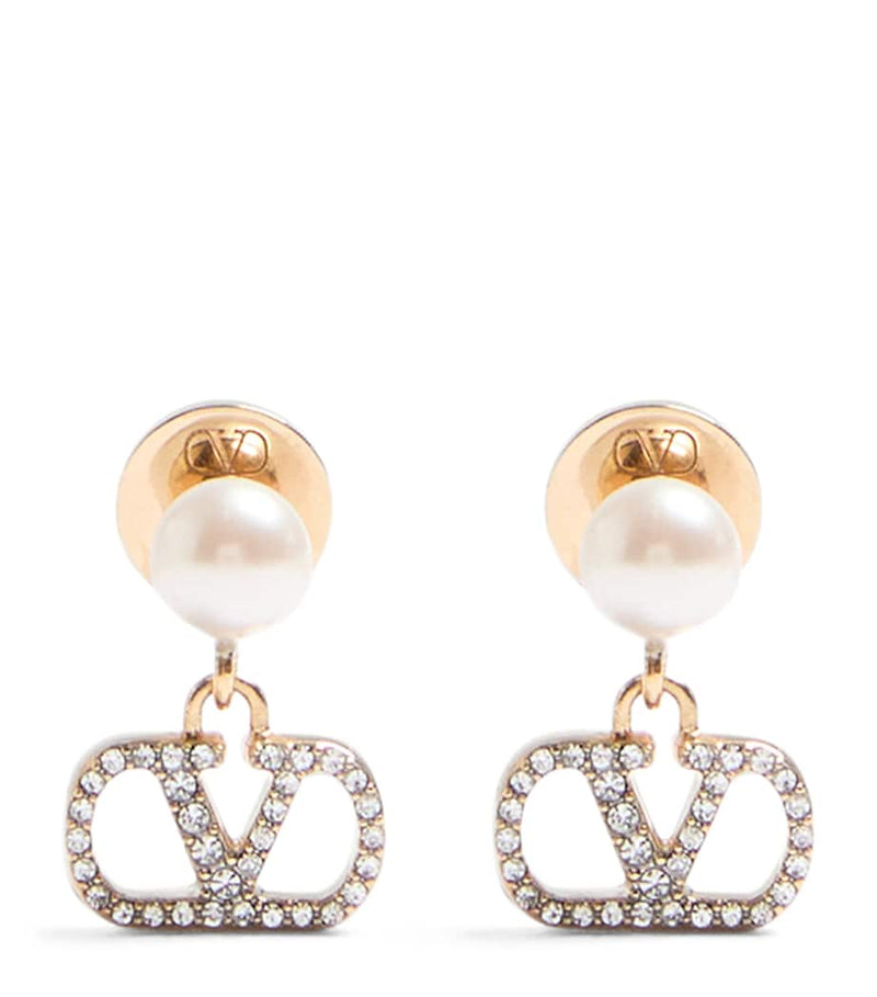 Valentino Garavani crystal Vlogo signature earrings (British brand)
