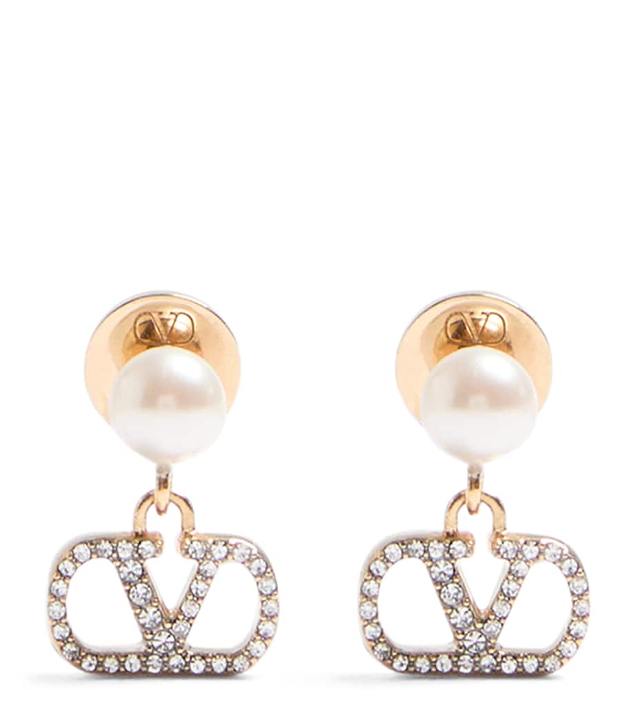 Valentino Garavani crystal Vlogo signature earrings (British brand)