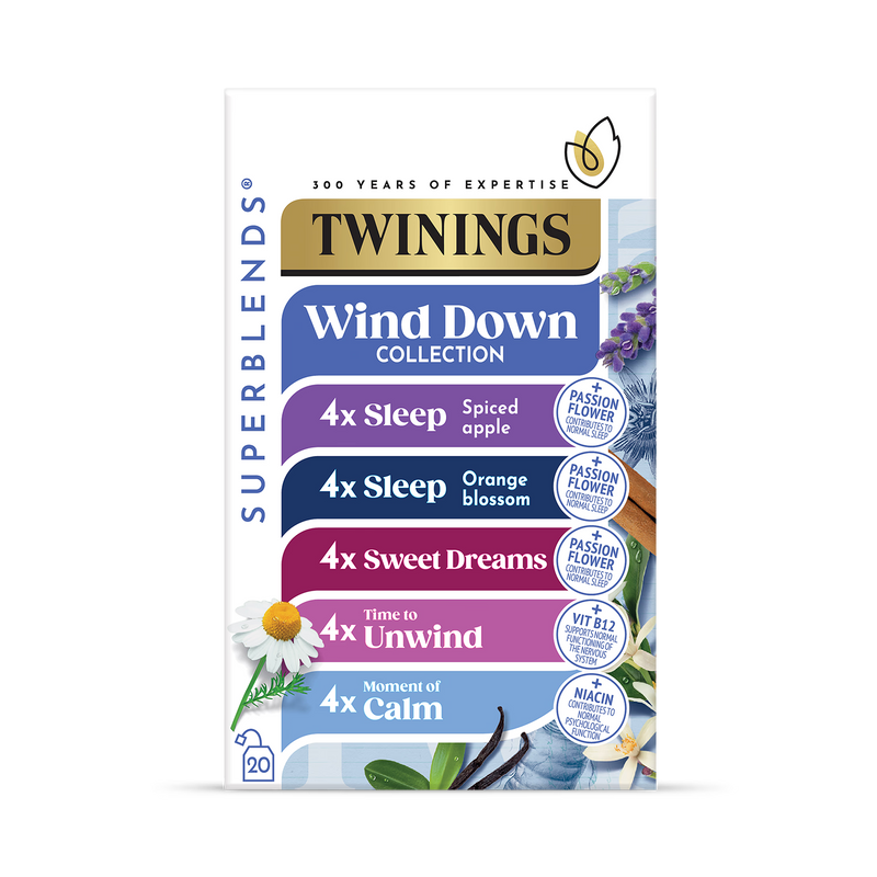 Twinings Superblends Wind Down Herbal Tea Collection 20 Tea Bags (British brand)