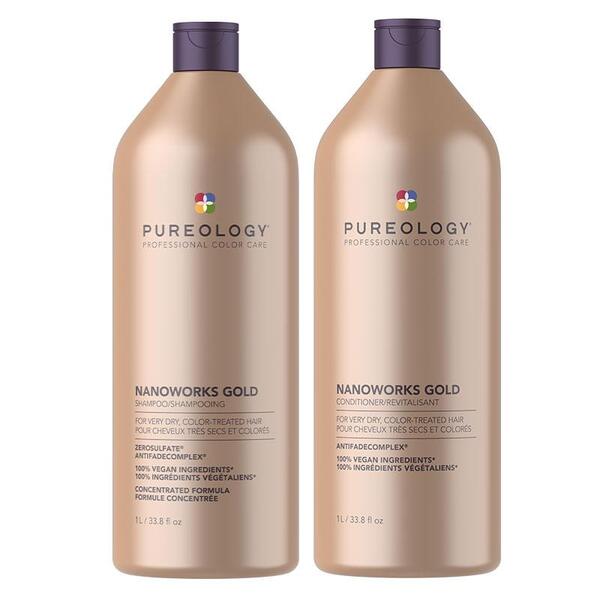 Pureology Nanoworks Gold shampoo and conditioner duo 1000ml - British product