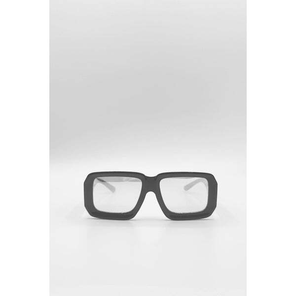 SVNX oversized square frame sunglasses in grey pink mirror (British brand)
