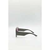 SVNX oversized square frame sunglasses in grey pink mirror (British brand)
