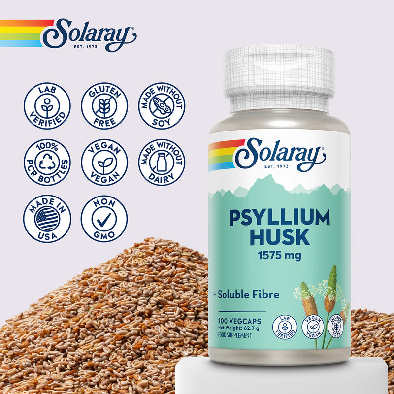 Solaray psyllium husk 1575mg capsules 100 count (British brand)