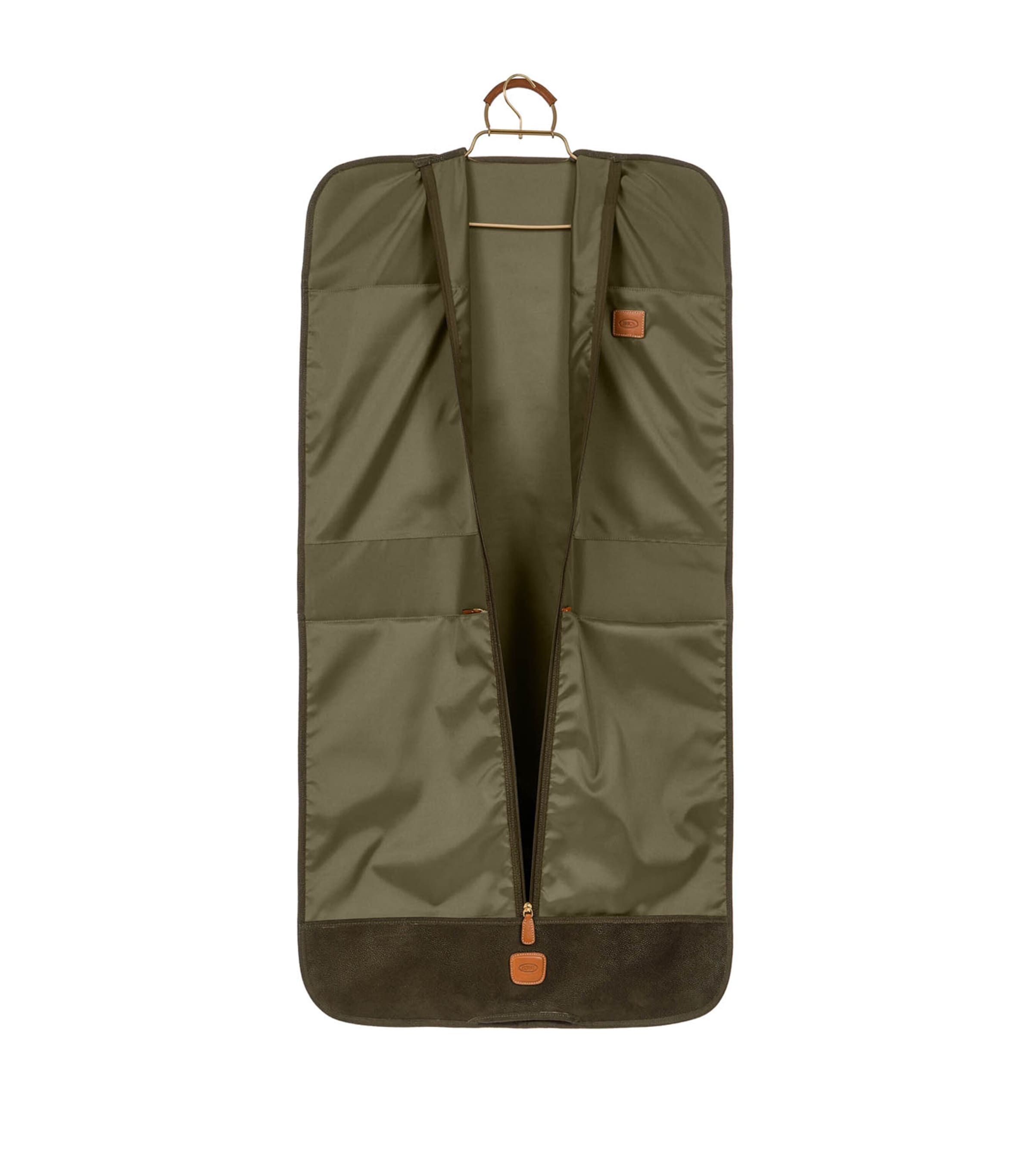 Bric's travel garment bag in olive hue - British product