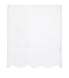 Pratesi cotton bath towel with scalloped edges 75cm x 150cm, imported from the UK