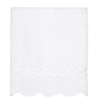 Pratesi cotton bath towel with scalloped edges 75cm x 150cm, imported from the UK