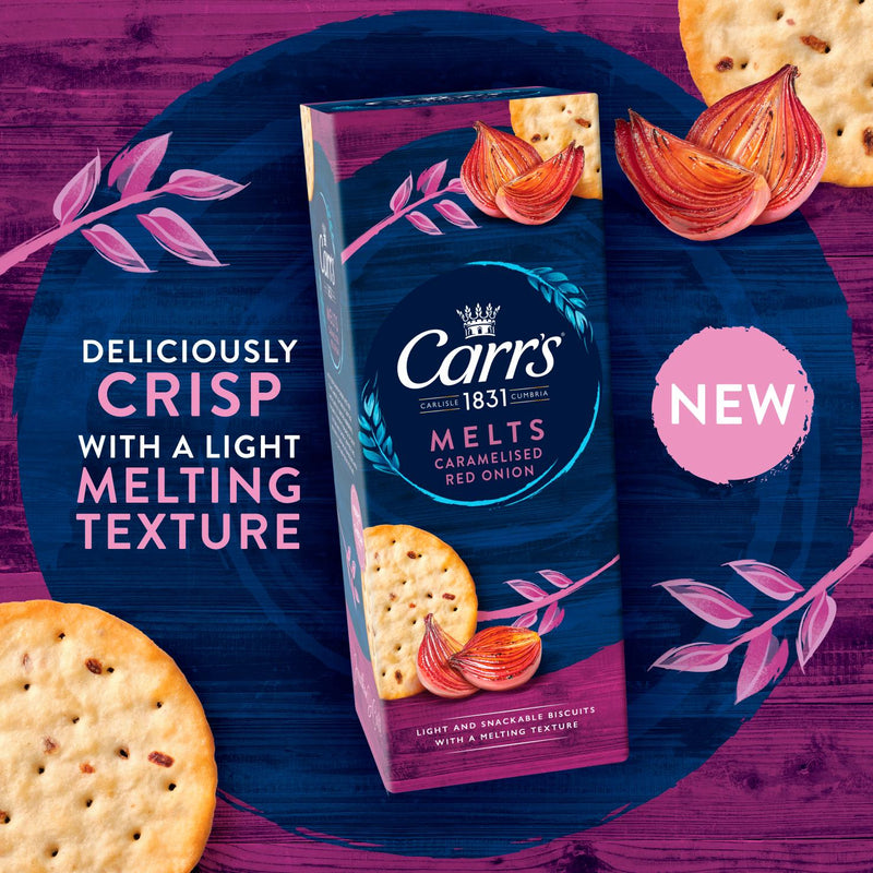 Carr's Melts caramelised red onion crackers 150g (British brand)