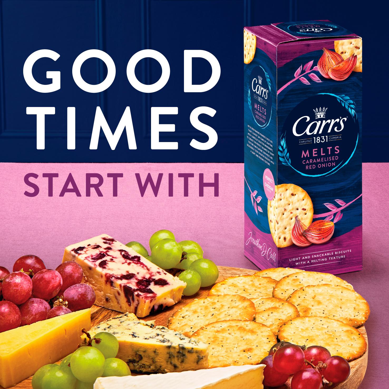 Carr's Melts caramelised red onion crackers 150g (British brand)