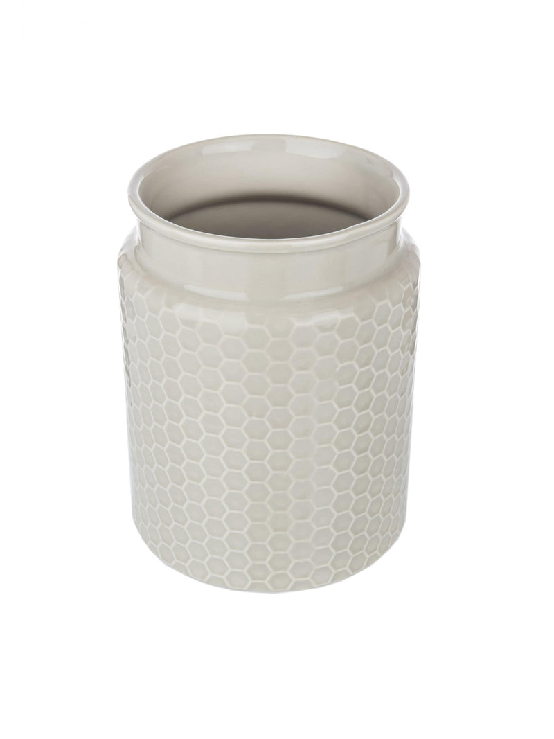 Kitchen Pantry grey utensil holder ceramic 18cm x 14cm x 14cm, UK version