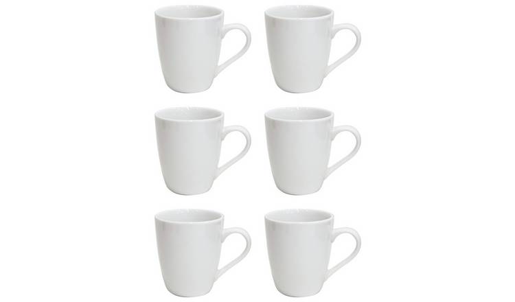 Argos white porcelain mugs set of 6 - British product
