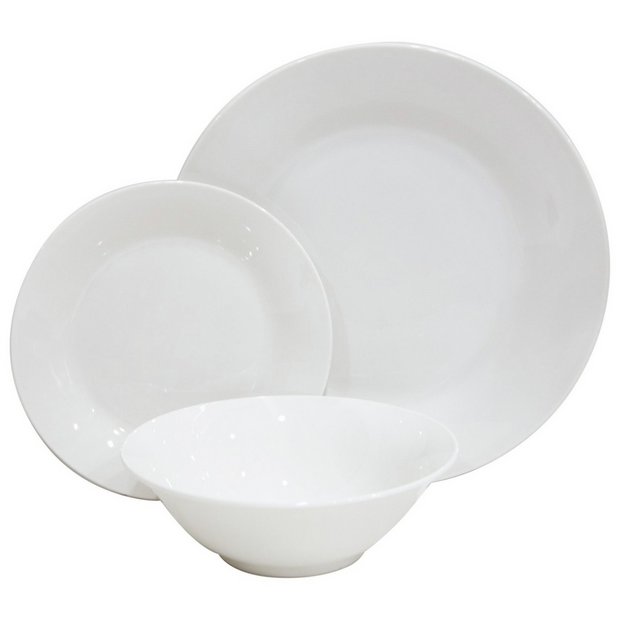 Argos white porcelain dinner set 12 piece, imported from the UK