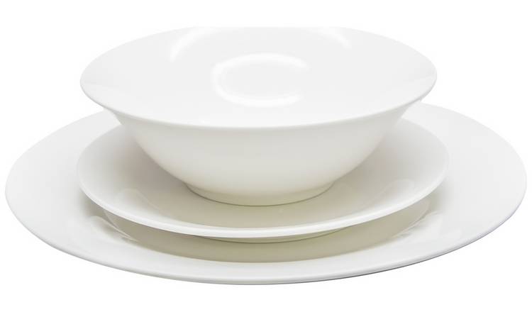 Argos white porcelain dinner set 12 piece, imported from the UK