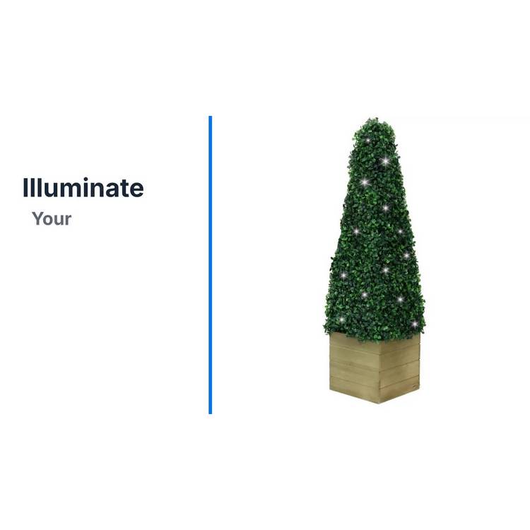 Streetwize artificial obelisk topiary with solar lights 83cm, imported from the UK