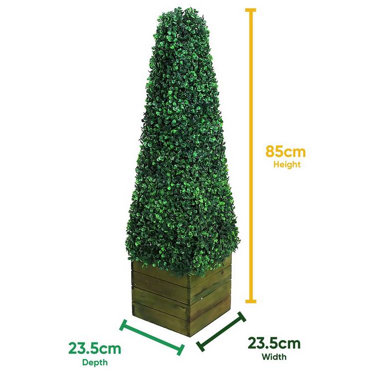 Streetwize artificial obelisk topiary with solar lights 83cm, imported from the UK