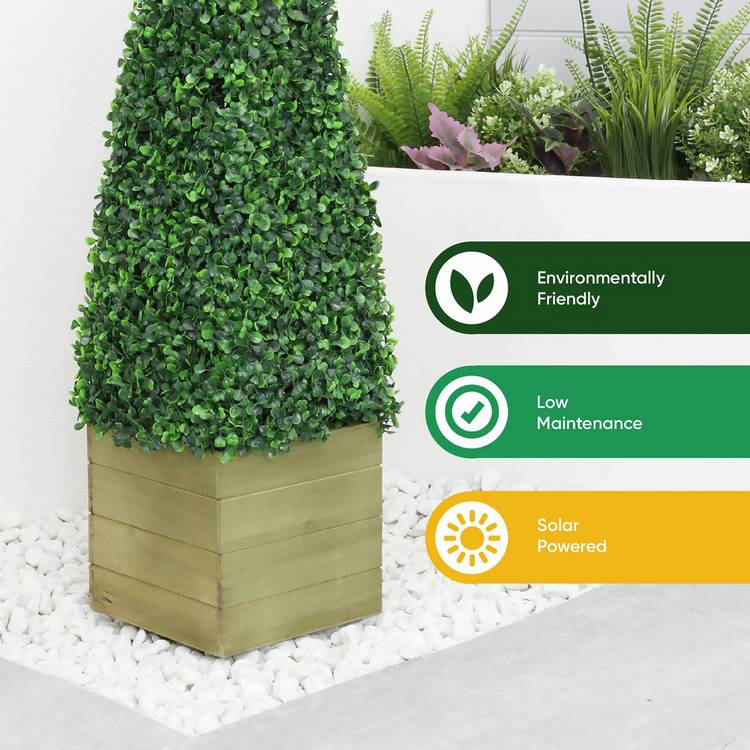 Streetwize artificial obelisk topiary with solar lights 83cm, imported from the UK