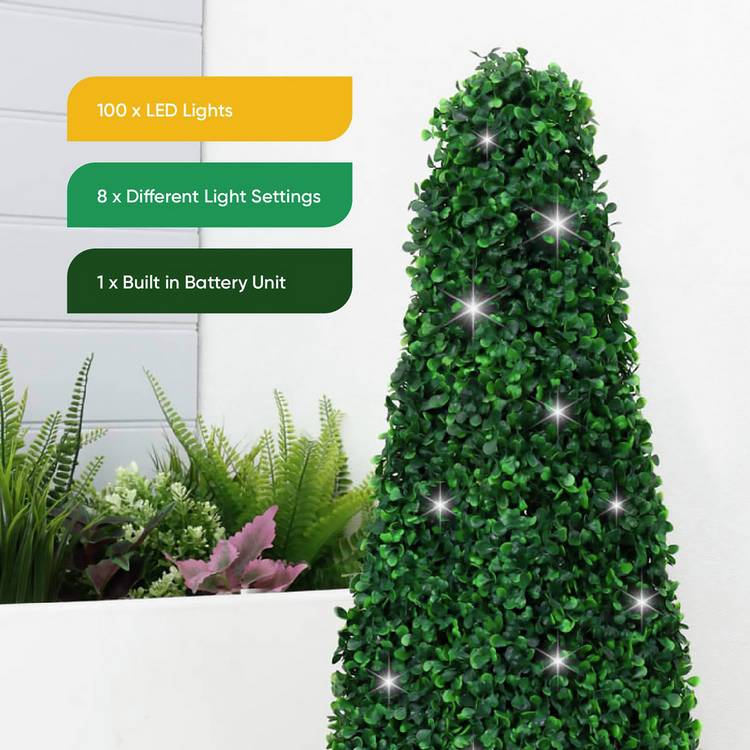 Streetwize artificial obelisk topiary with solar lights 83cm, imported from the UK