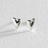 Revere sterling silver elongated heart stud earrings, imported from the UK