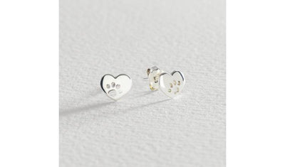 Argos Revere Sterling Silver Heart Cut Out Paw Stud Earrings- Buy online at McGrocer