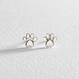 Revere sterling silver paw stud earrings - British product