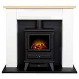Adam Chester electric fire suite white oak freestanding - British product