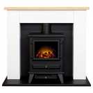 Adam Chester electric fire suite white oak freestanding - British product