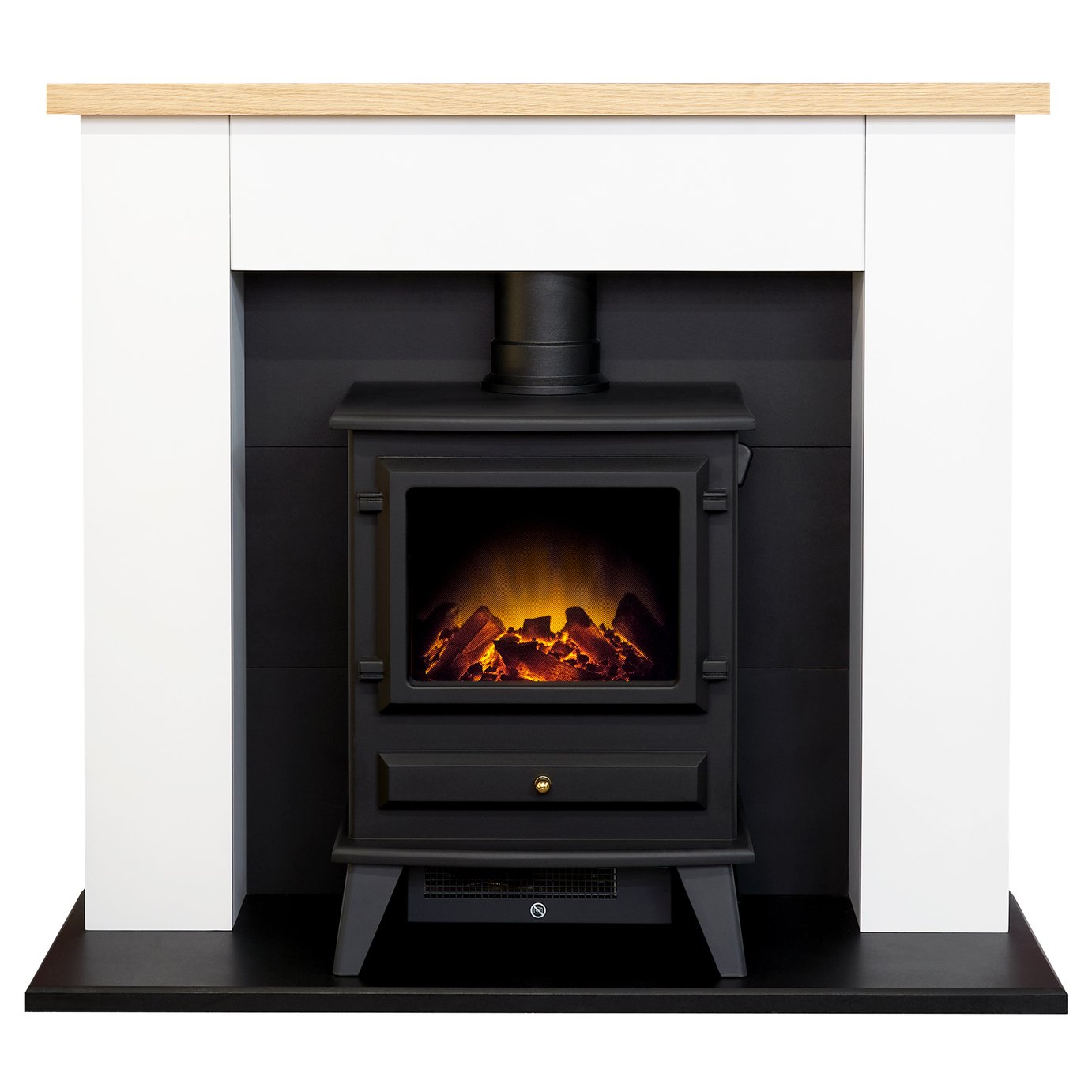 Adam Chester electric fire suite white oak freestanding - British product