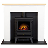 Adam Chester electric fire suite white oak freestanding - British product