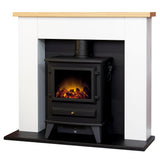 Adam Chester electric fire suite white oak freestanding - British product